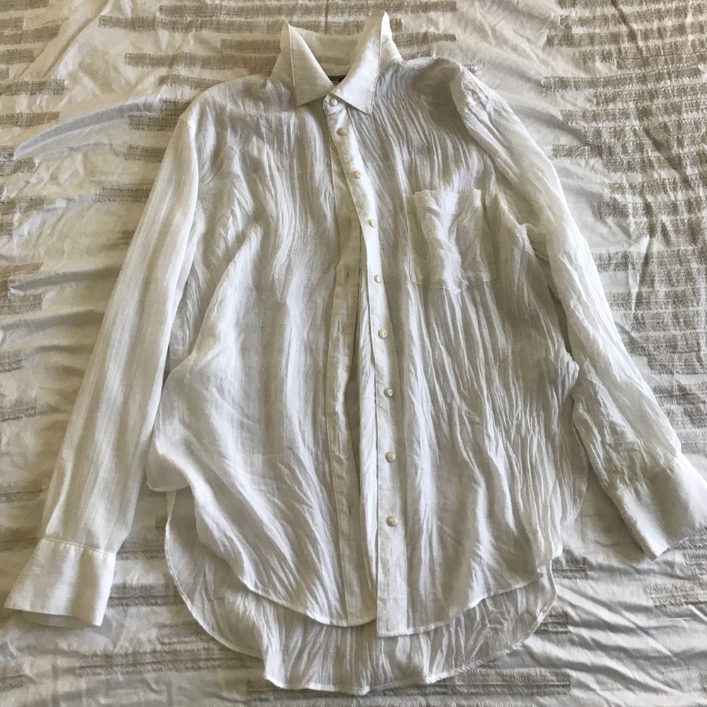 Free People ivory button down long sleeve shirt